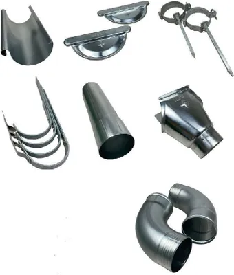 Produktbild von 12 m Dachrinnenset mit 3 m Rinnen Größe 8 tlg / 250 er /105 mm Durchmesser