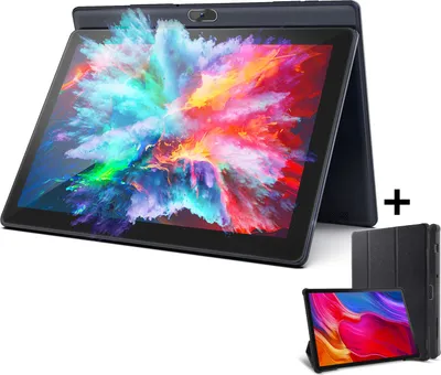Produktbild von PRITOM M10 10 Zoll Android Tablet PC 32GB ROM Android 10 Quad Core HD IPS-Bildschirm WiFi GPS Tablets, mit kompatibler Schutzhülle