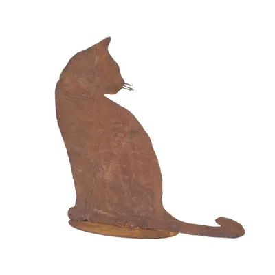 Produktbild von H.G Metallkatze Tom sitzend, Stahlblech rost