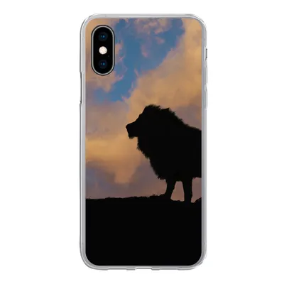 Produktbild von MuchoWow® Handyhülle Schutzhülle Hülle für iPhone X Löwe - Sonnenuntergang - Wild Silikon Softcase Handy Hülle - Handyhülle