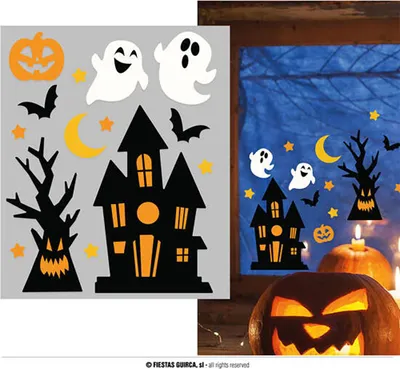 Produktbild von Happy Halloween Haus – Gel-Aufkleber