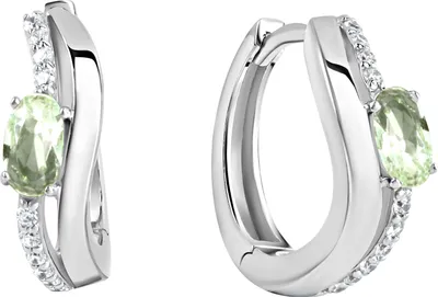 Produktbild von V Creolen 925/- Sterling Silber 1,6cm weiß Zirkonia weiß 371210250R