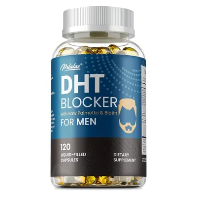 Immagine prodotto di Bloccante DHT per uomini - Saw Palmetto, biotina (120 capsule) Integratore alimentare, uomini, capelli, crescita, forza, cuoio capelluto, salute maschile