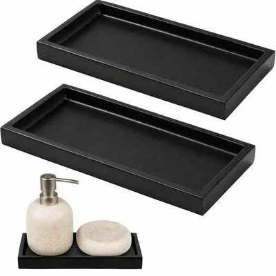 Produktbild von Ultiluxe Handzephalter - Seifenspender Organizer - 2 Stück - Badezimmer Ablage - 10 x 20 cm - Schwarz
