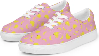 Produktbild von Mr. & Mrs. Panda Sneaker Damen Bananen Staude Größe 40 - Rosa - Geschenk, Sportschuhe, Freizeitschuhe, Damenschuhe, Muster, Freizeitschuh, Turnschuhe