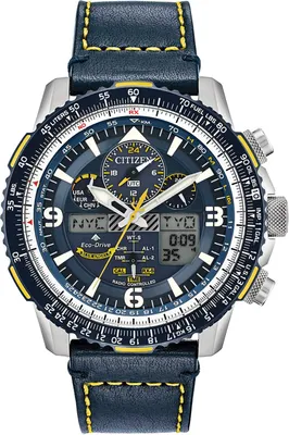 Citizen JY8078-01L Eco-Drive Promaster Sky Herren-Funkuhr Blau/Gelb 1