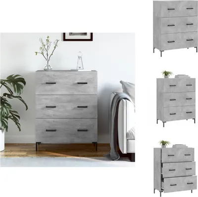 Zdjęcie produktu dla vidaXL Kredens betonowy szary 69,5x34x90 cm materiał drewnopochodny - Kredensy