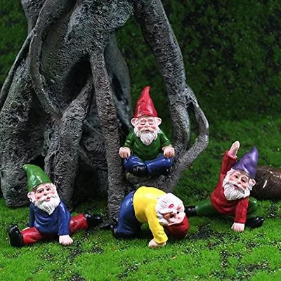 Produktbild von Set mit 4 Gartenfiguren für Yoga-Dekoration