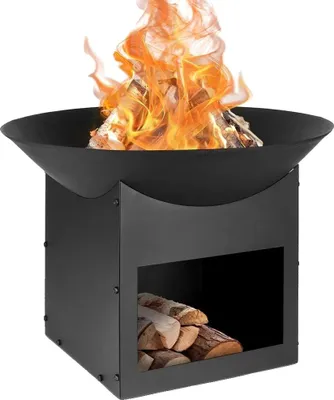 Immagine prodotto di Caminetto da giardino, in metallo resistente, versatile per uso esterno, nero