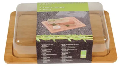 Obrázok produktu pre Bambusová doska na syr so zvončekom a doskou na krájanie D20xŠ25xV8cm
