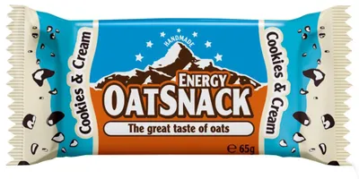 Produktbild von OatSnack - Oat Snack Riegel, 1 x 65 g Riegel, Geschmack: Cookies & Cream