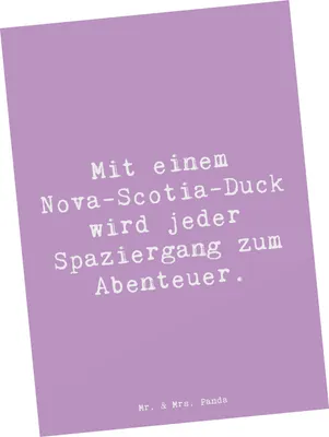 Produktbild von Mr. & Mrs. Panda Postkarte Spruch Nova Scotia Duck Abenteuer - Lavendeltraum - Geschenk, Hunderasse, Hundeliebhaber, Hundesport, Freude, Grußkarte, Fotokarte, Jagdhunde