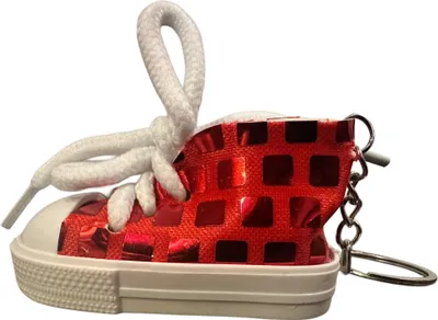 Produktbild von Schlüsselanhänger 7cm Mini Anhänger Geschenk Cartoon Schlüsselanhänger Silikon Schlüsselanhänger für Handyhülle Charme Rucksack Geschenk  SA.Sneaker Chucks rot Glitzer