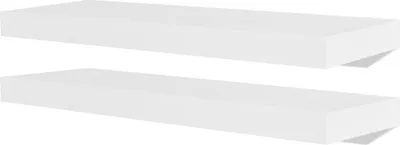 Image de vidaXL Étagères murales 2 pcs. MDF blanc