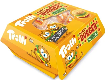 Produktbild von Trolli Party Burger Minis Schaumzucker und Fruchtgummi 15 x 10g 150g