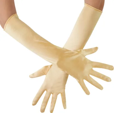 Produktbild von Lange Satin-Handschuhe - gold