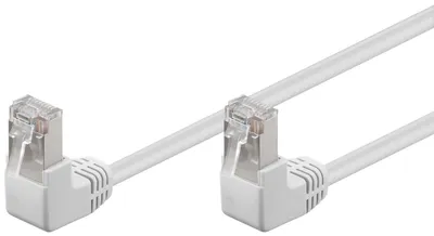 Zdjęcie produktu dla goobay kabel krosowy kat. 5e F/UTP 2 x 90° kątowy biały 2 m