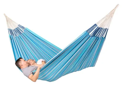 Produktbild von La Siesta Kingsize-Hängematte MODESTA azure blau aus Baumwolle Familienhängematte XXL