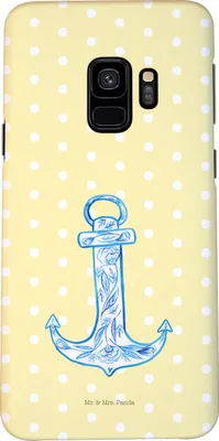Produktbild von Mr. & Mrs. Panda Samsung Galaxy S9 Handyhülle Anker Blau - Gelb Pastell - Geschenk, Lustige Sprüche, Smartphone Hülle, Cover, Handy Schutzhülle