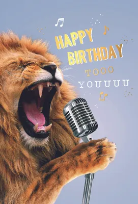 Produktbild von Geburtstag Happy Birthday Löwe Glückwunschkarte mit Umschlag