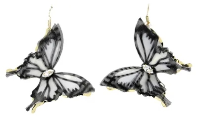 Image de AVANT-GARDE PARIS Boucles d'oreilles papillon noires mignonnes