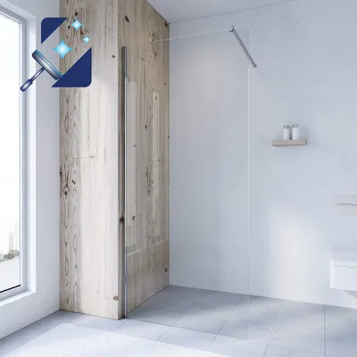 Produktbild von AQUABATOS 100x200 cm Walk-In Dusche mit Stabilisator, 8 mm Klarglas Duschkabine inkl. Nanobeschichtung