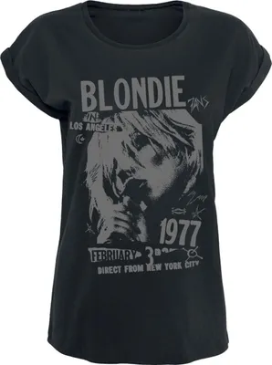 Produktbild von Blondie T-Shirt Damen Tour 1977 schwarz Band-Merch, Bands 100% Baumwolle S
