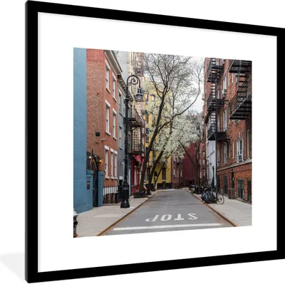 Produktbild von MuchoWow® Gerahmtes Poster New York - Amerika - NYC 40x40 cm - Poster mit Schwarzem Bilderrahmen Wandposter Rahmen Foto Bilder - Poster - Plakat im Rahmen