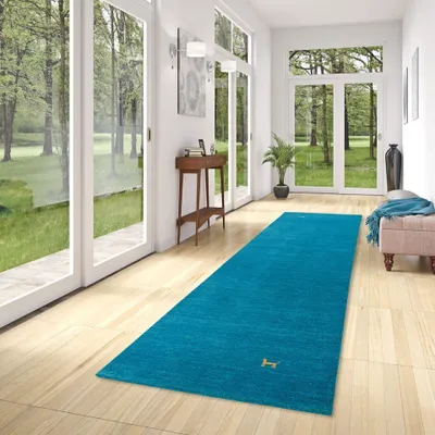 Produktbild von Natur Teppich Läufer Indo Nepal Gabbeh Shiva Türkis, Größe:70x300 cm