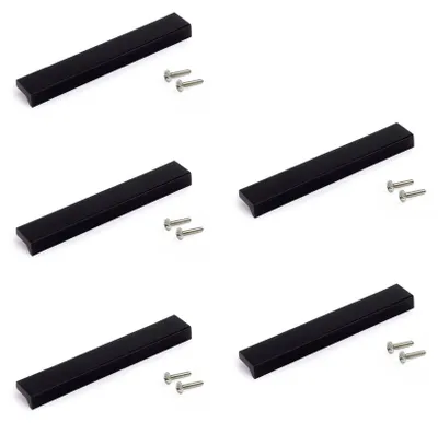 Zdjęcie produktu dla Emuca Pakiet 5 uchwytów meblowych Xirivella, L160mm, Rozstaw 128mm, Aluminium, Czarny anodowany