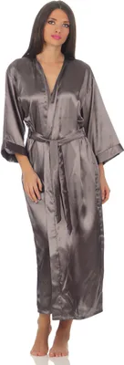 Immagine prodotto di Camicia da notte kimono lunga da donna, vestaglia in seta, taupe XL