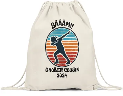 Produktbild von Bääm! Großer Cousin 2024 Turnbeutel Ankündigung Dab Geburt Nachwuchs Schwangerschaft