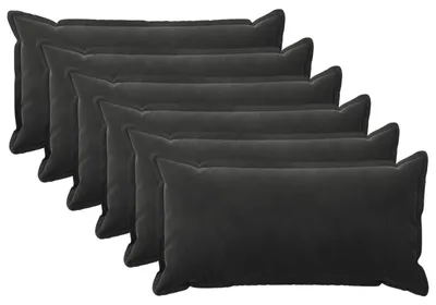 Productafbeelding van vidaXL Kussens met kussenhoes, 6 stuks, zwart, fluweel