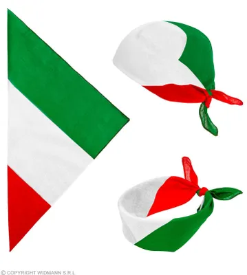 Obrázok produktu pre Bandana Taliansko Fanúšikovské suveníry biela-červená-zelená 45x45cm - Jednotná veľkosť