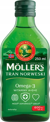 Produktbild von MOLLERS Norwegisches Lebertranöl, natürliches Vitamin D 600 IE, Immunität, 250 ml