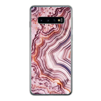 Produktbild von MuchoWow® Handyhülle Schutzhülle Hülle für Samsung Galaxy S10 Naturstein - Rosa - Luxus Silikon Softcase Handy Hülle - Handytasche