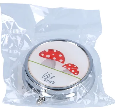 Obrázek produktu pro Pillbox kulatý kovový motiv štěstí různý 1 ks
