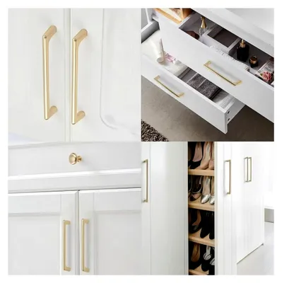 Produktbild von 2 Stück Möbelgriffe aus Zinklegierung in Gold für Küche und Schlafzimmer