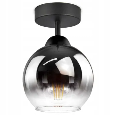 A black ceiling light with a gradient glass shade.