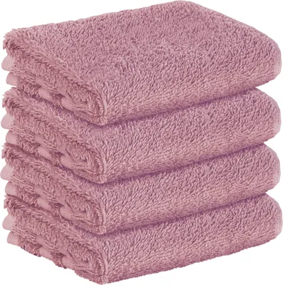 Produktbild von StickandShine 4er SET Premium Frottee Gästehandtuch 30x50 cm in Mauve Lila  in 500g/m² aus 100% Baumwolle