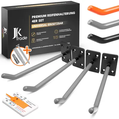 Productafbeelding van Set van 4 wandhouders voor autovelgen, 40 kg belasting