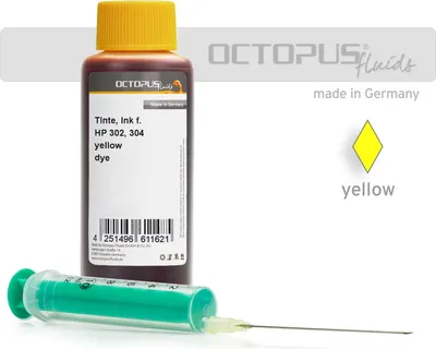 Immagine prodotto di Cartuccia ricaricabile compatibile con HP 302, 304 giallo con siringa