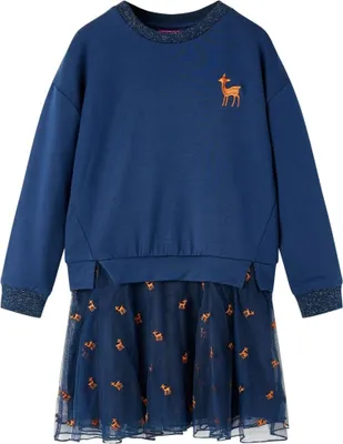 Produktbild von Kinderkleid mit Langen Ärmeln Marineblau 92