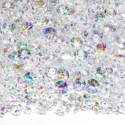 Imagen del producto de Diamantes de acrílico decorativos, 1300 unidades, de 3 mm a 10 mm, para decoración de mesas