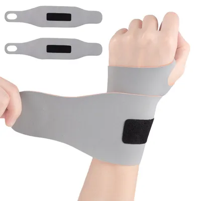 Produktbild von 1 Paar Handgelenk Bandagen, Handgelenkstütze, Handgelenkbandage für Sehnenscheidenentzündung, Grau