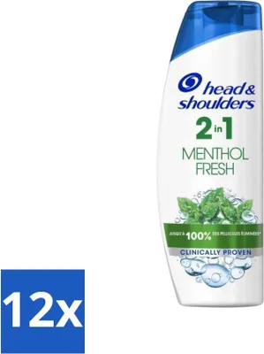 Immagine prodotto di Shampoo e balsamo 2-in-1 anti-forfora Head & Shoulders – Freschezza alla menta – 270 ml - Confezione - 12 pezzi