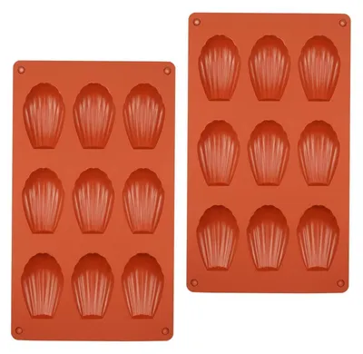 Image de Moules en silicone en forme de coquillage, lot de 2, pour biscuits, bonbons, chocolat, glaçons