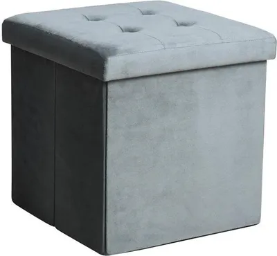 Produktbild von Faltbarer Sitzhocker Fußhocker Hocker Aufbewahrungsbox Sitzwürfel Box Dunkelgrau