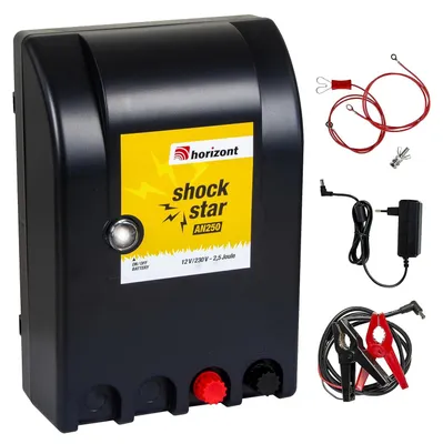Produktbild von shockstar AN250 Kombi-Weidezaungerät 230 V / 12 V – Elektrozaungerät mit ECO Power