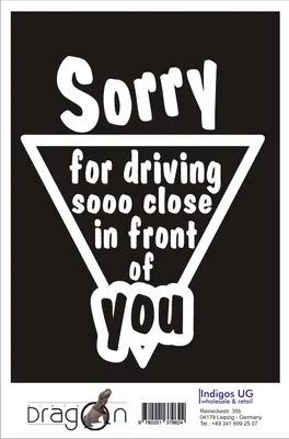 Produktbild von Aufkleber / Autoaufkleber - JDM / Die cut / Auto / OEM - Sorry for Driving - 140x110 mm schwarz - Heckscheibe / Heckscheibenaufkleber